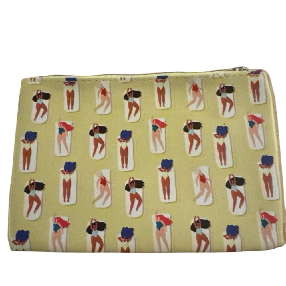Ipsy Glam Bag Yellow Bathing Suit Patterned Women's Bag Essentials Pouch‎
